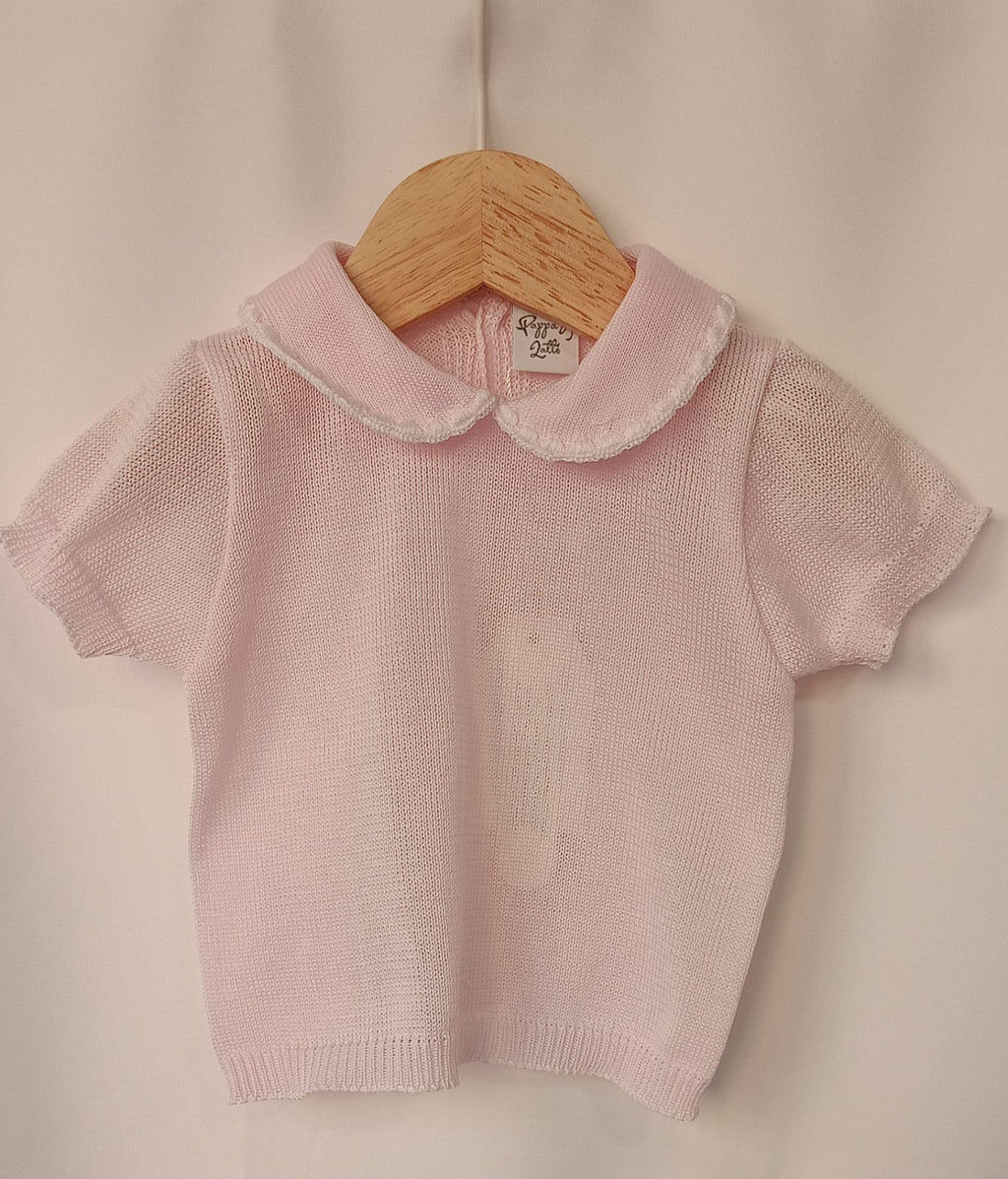 Pagliaccetto Scamiciato + T-shirt Filo Pappa & Latte - Neonata