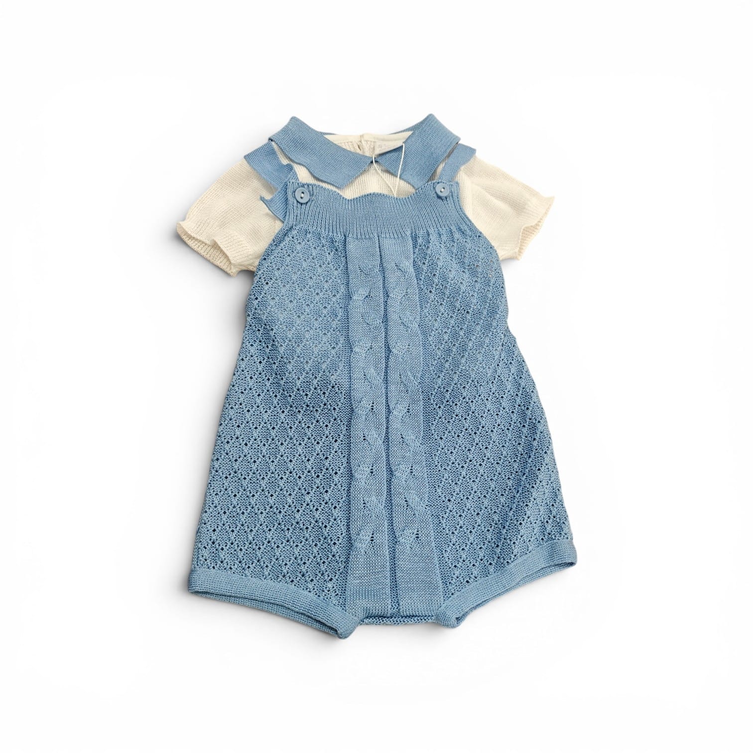 Pagliaccetto Scamiciato + T-shirt Filo Pappa & Latte - Neonato