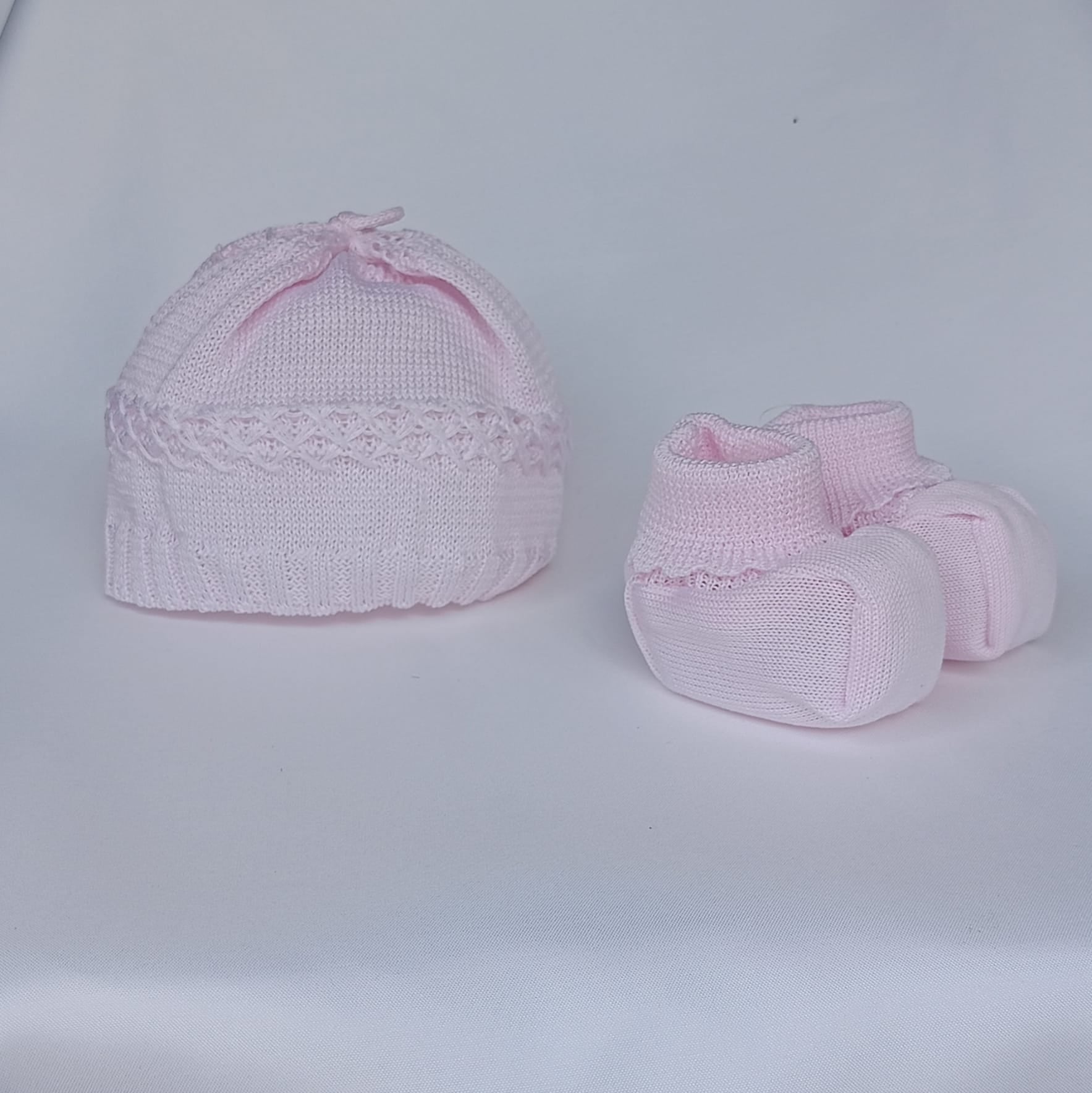 Set Cappellino + Scarpette in Filo Pappa & Latte - Neonata
