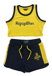Completo Sportivo Canotta Cropped e Pantaloncino Bambina-ragazza Refrigiwear