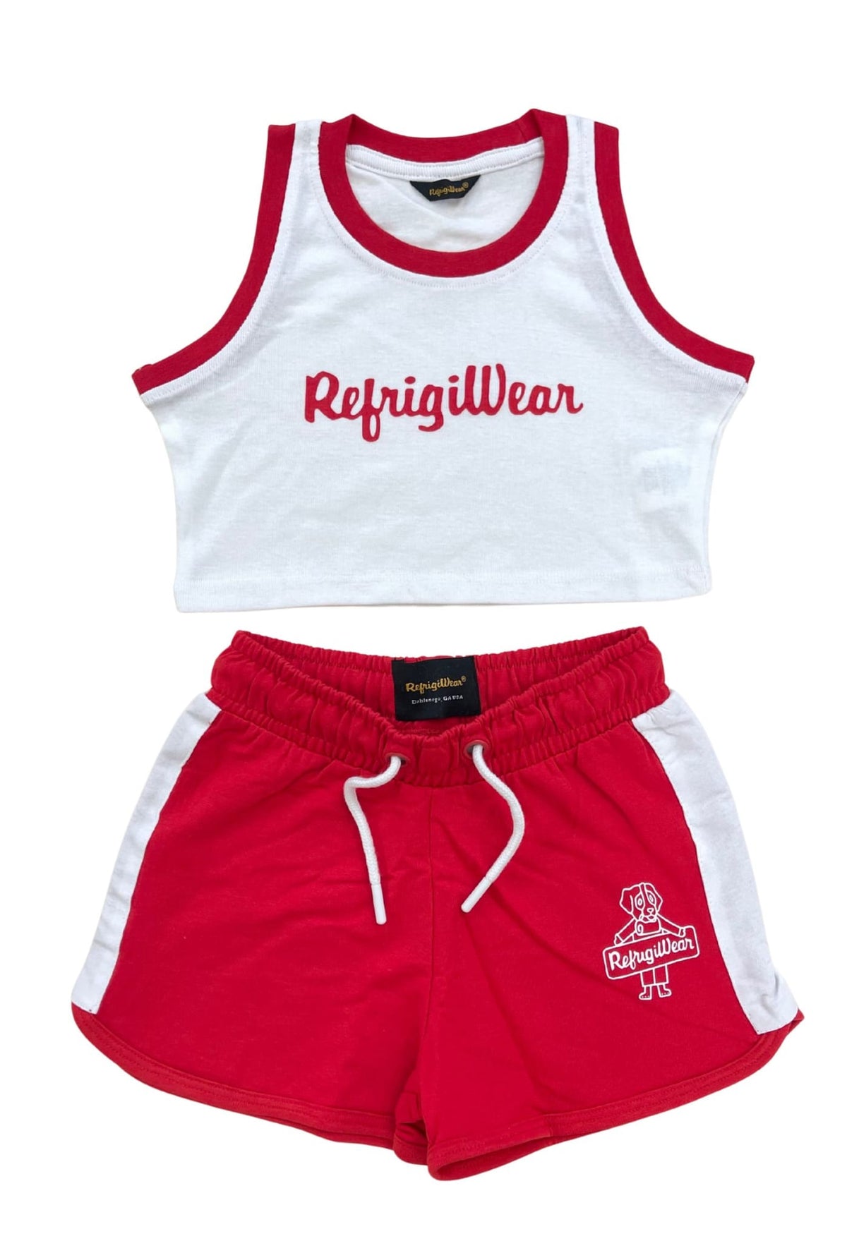 Completo Sportivo Canotta Cropped e Pantaloncino Bambina-ragazza Refrigiwear