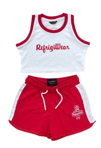 Completo Sportivo Canotta Cropped e Pantaloncino Bambina-ragazza Refrigiwear