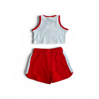 Completo Sportivo Canotta Cropped e Pantaloncino Bambina-ragazza Refrigiwear