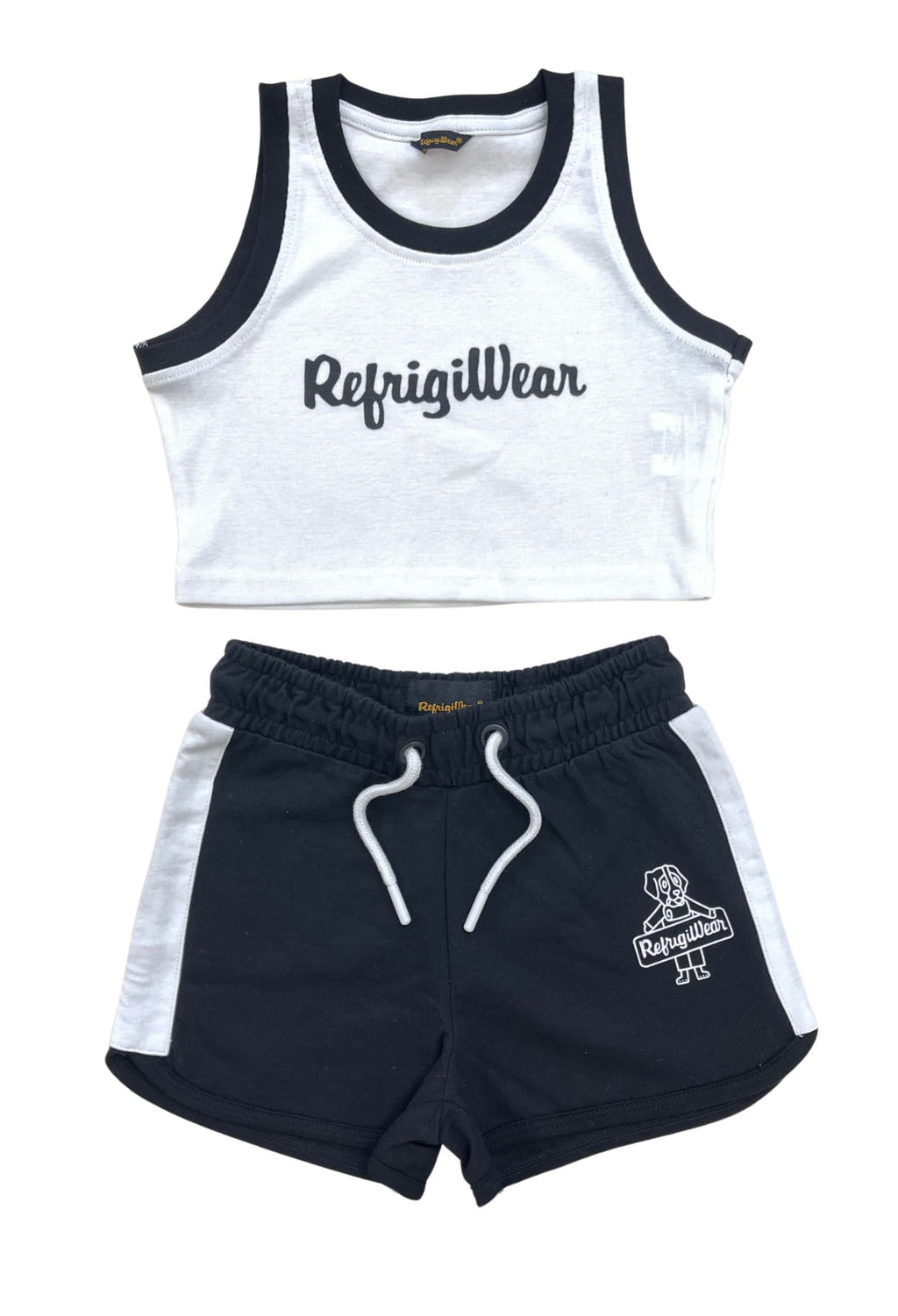 Completo Sportivo Canotta Cropped e Pantaloncino Bambina-ragazza Refrigiwear