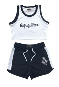 Completo Sportivo Canotta Cropped e Pantaloncino Bambina-ragazza Refrigiwear