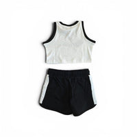 Completo Sportivo Canotta Cropped e Pantaloncino Bambina-ragazza Refrigiwear