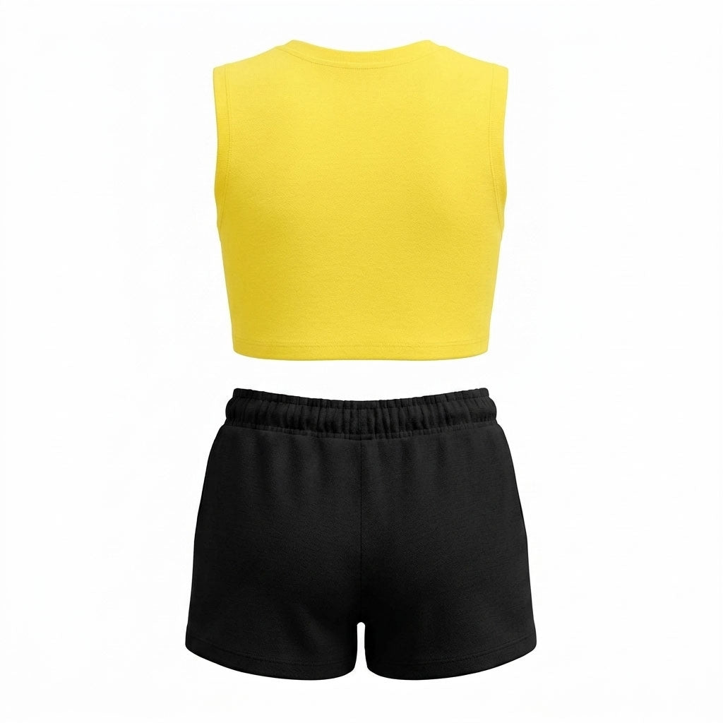 Completo T-shirt Cropped e Pantaloncino Bambina-ragazza Refrigiwear