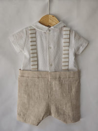 Pagliaccetto Neonato Elegante Bianco Beige Lalalu'
