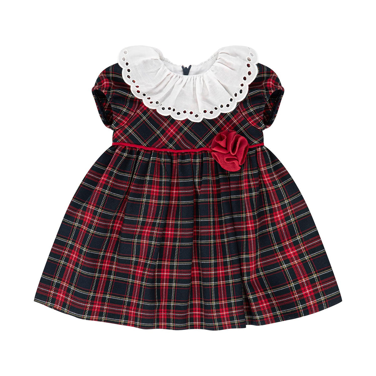 Vestitino Natale Neonata Tartan Lalalu'