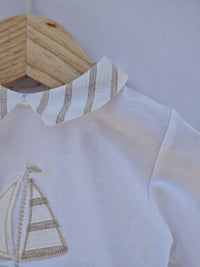 Completo clinica jersey COTONE BIANCO E BEIGE - Neonati