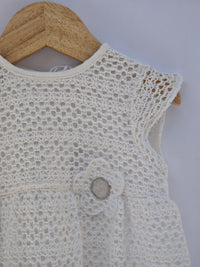 Pagliaccetto Vestitino Neonata Bianco Lalalu'