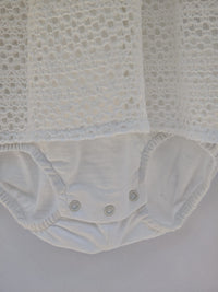 Pagliaccetto Vestitino Neonata Bianco Lalalu'