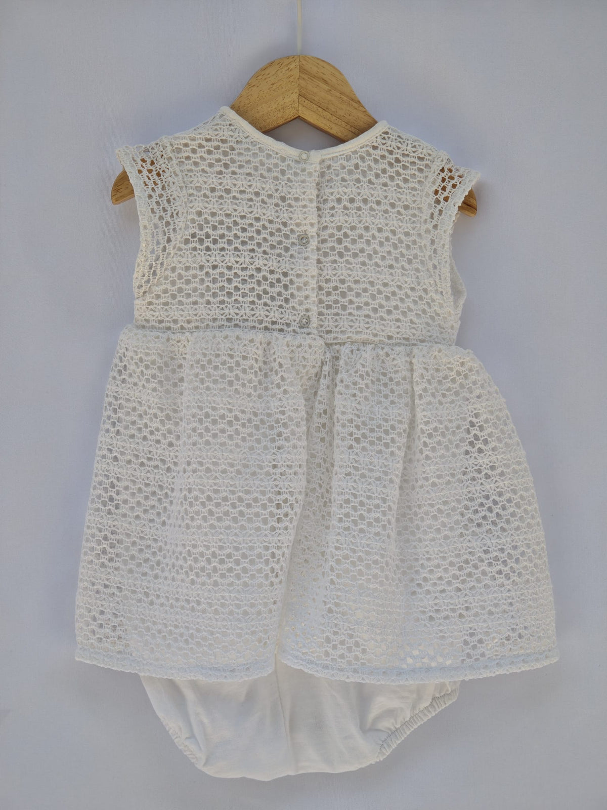 Pagliaccetto Vestitino Neonata Bianco Lalalu'