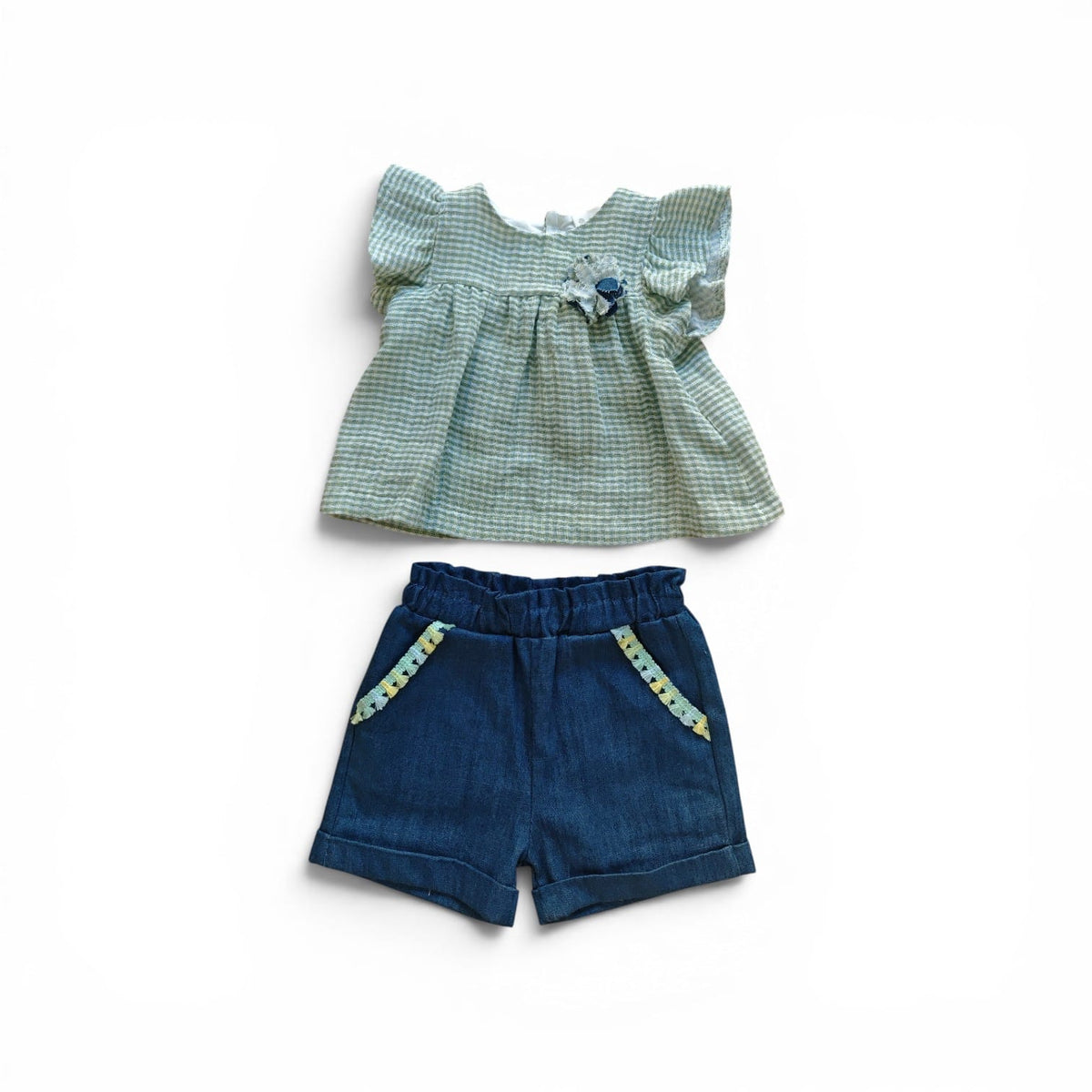 Completo Composto da Pantaloncino + Camicetta Neonata Lalalu'