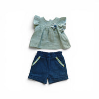 Completo Composto da Pantaloncino + Camicetta Neonata Lalalu'