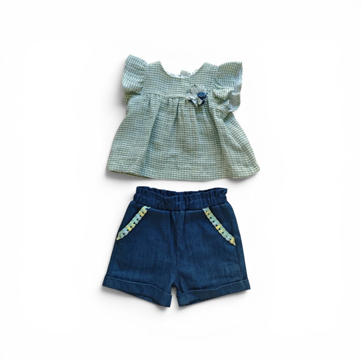 Completo Composto da Pantaloncino + Camicetta Neonata Lalalu'