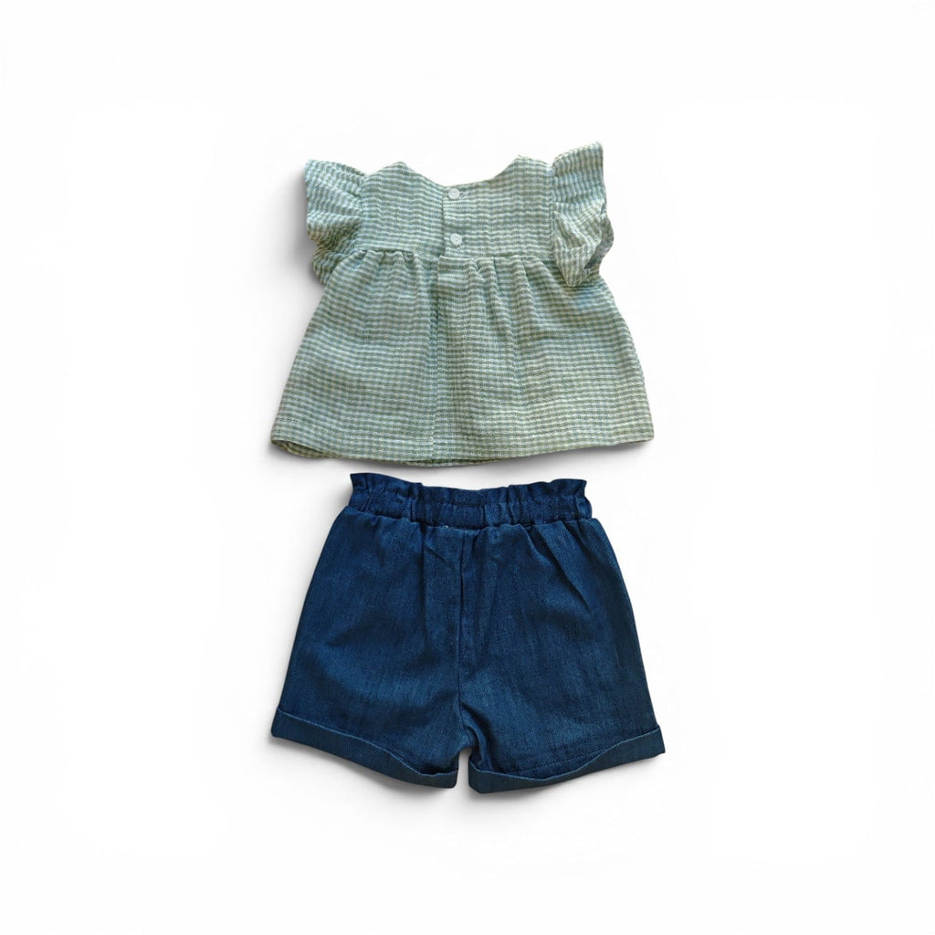 Completo Composto da Pantaloncino + Camicetta Neonata Lalalu'