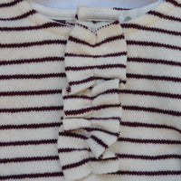 Completo Maglia a Righe e Pantalone in Velluto Neonata Bordeaux Lalalù