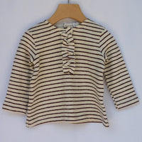 Completo Maglia a Righe e Pantalone in Velluto Neonata Bordeaux Lalalù