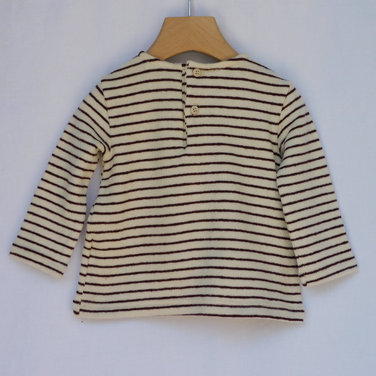 Completo Maglia a Righe e Pantalone in Velluto Neonata Bordeaux Lalalù