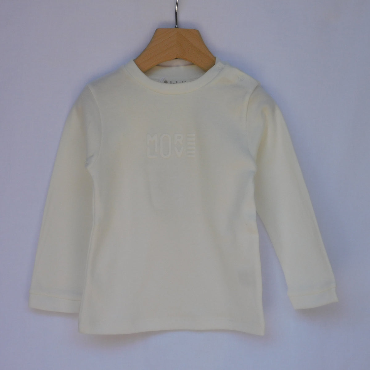 T-Shirt in Interlock Neonato Scritta 3D Latte Lalalù