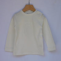 T-Shirt in Interlock Neonato Scritta 3D Latte Lalalù