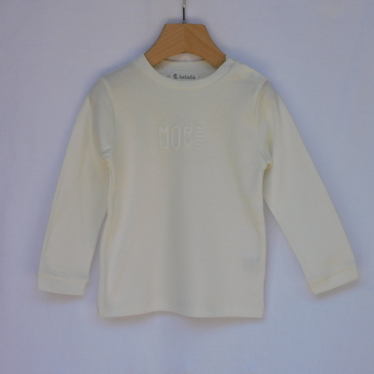 T-Shirt in Interlock Neonato Scritta 3D Latte Lalalù