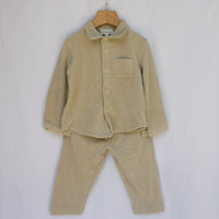 Completo in Velluto Giacca e Pantalone Neonato Crema Lalalù