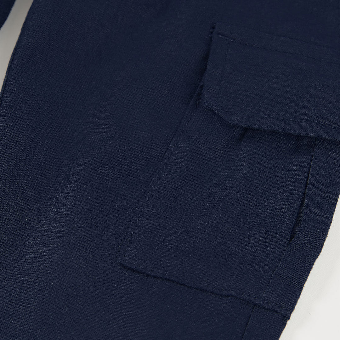 Pantaloni Lino per Ragazzo con Tasche Laterali