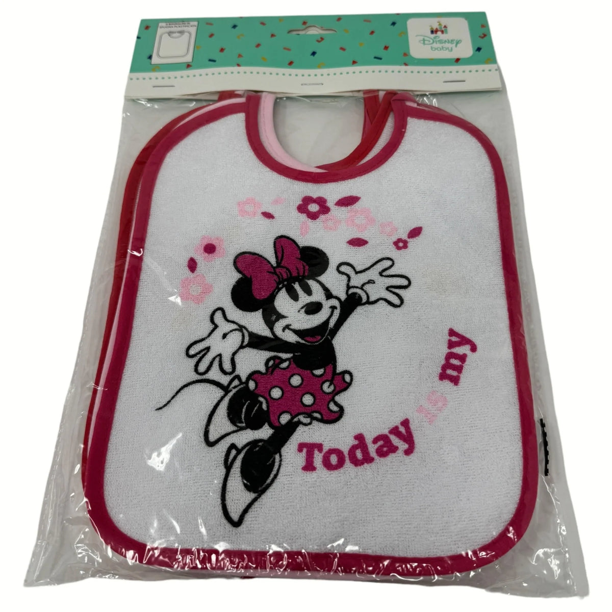 6 Bavaglini Disney Spugna Plastificata Minnie con Laccetto Ellepi