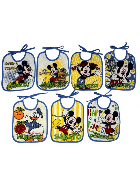 Set 7 Bavette con Laccetto Settimana Bimbo Disney Topolino