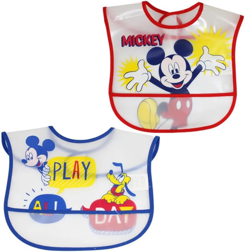2 Bavaglini Plastificati con Tasca Disney Topolino Ellepi