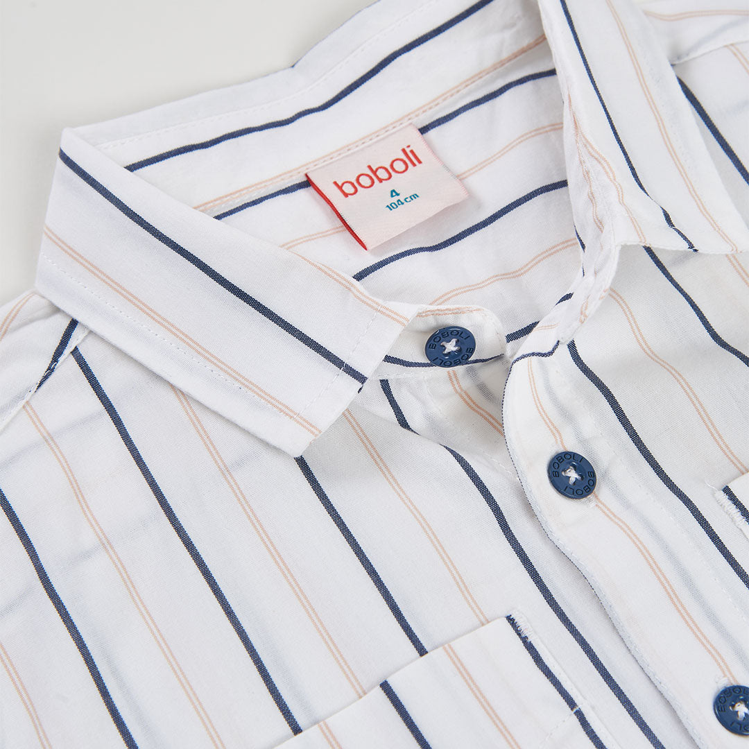Camicia Popelin a Righe per Ragazzo Boboli