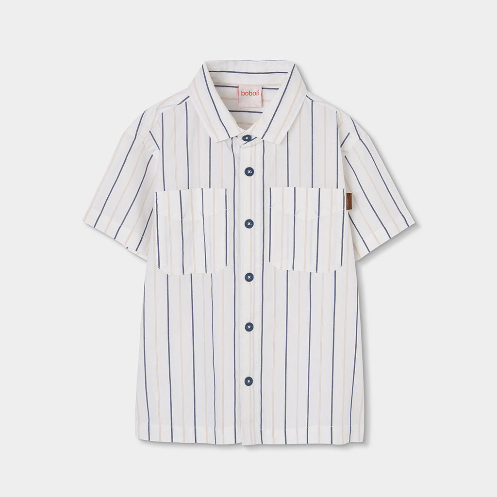 CAMICIA POPELIN A RIGHE PER RAGAZZO -BCI
