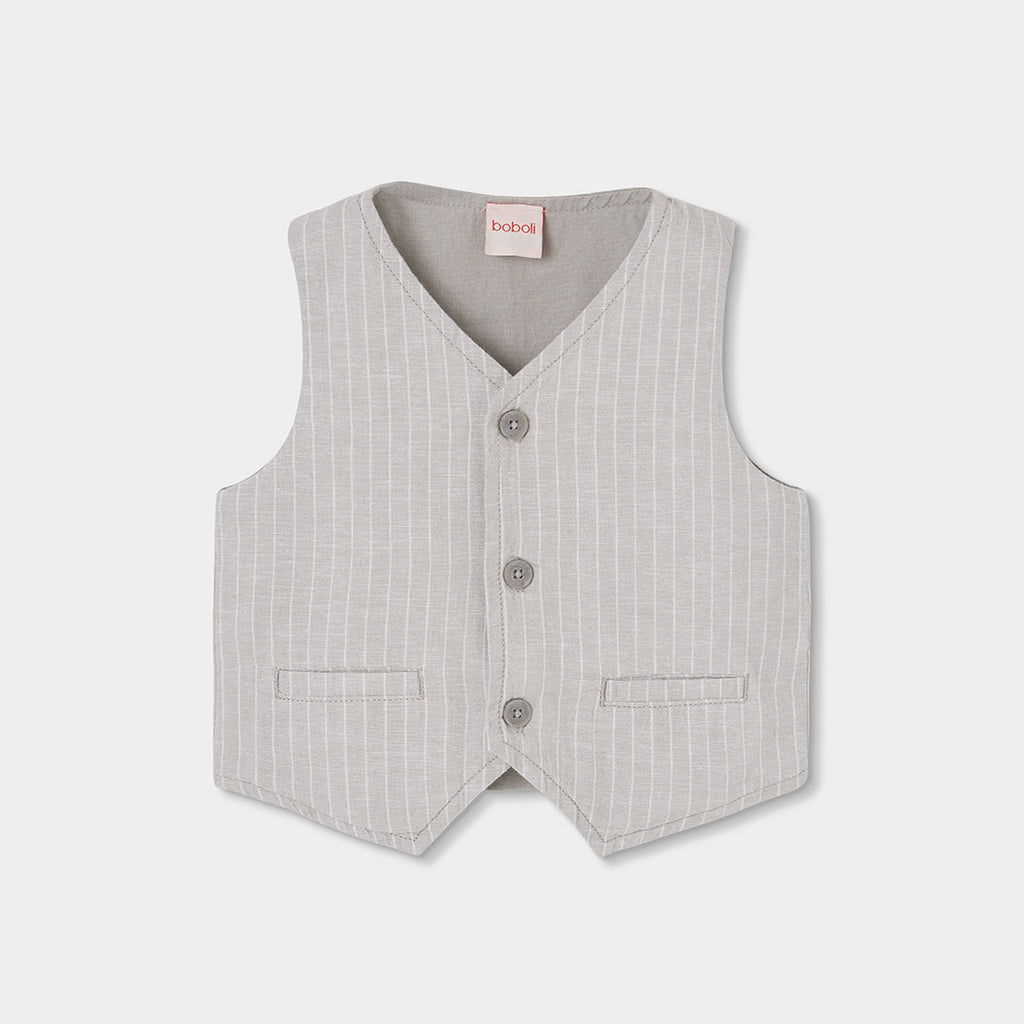 GILET LINO A RIGHE PER RAGAZZO -BCI