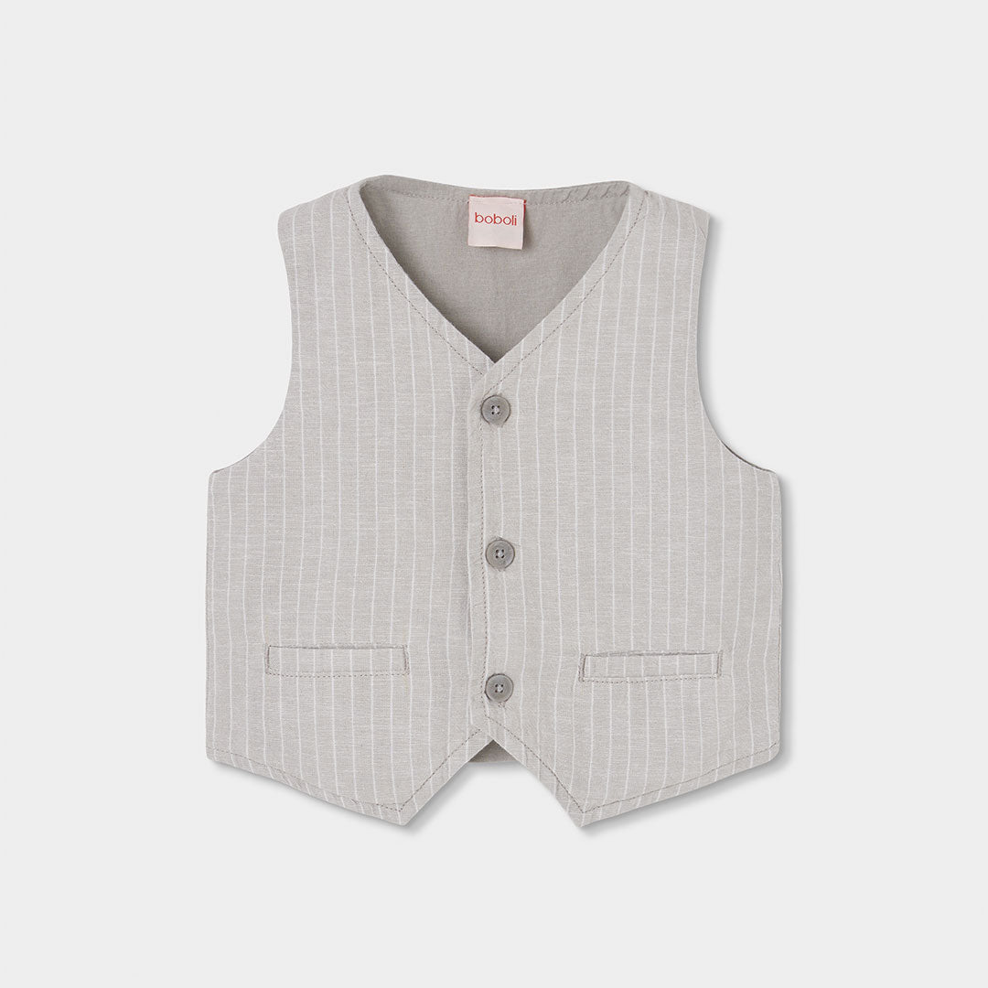 GILET LINO A RIGHE PER RAGAZZO -BCI