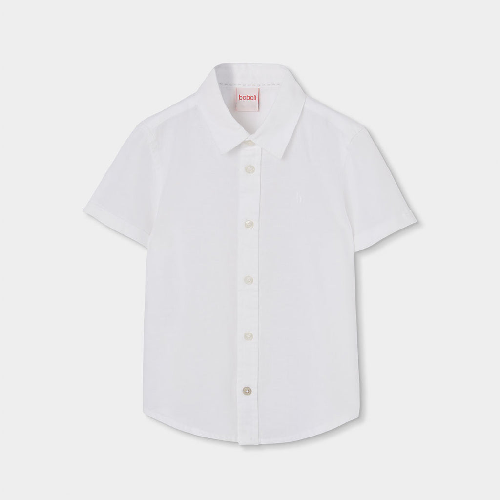 CAMICIA LINO MANICA CORTA PER RAGAZZO -BCI