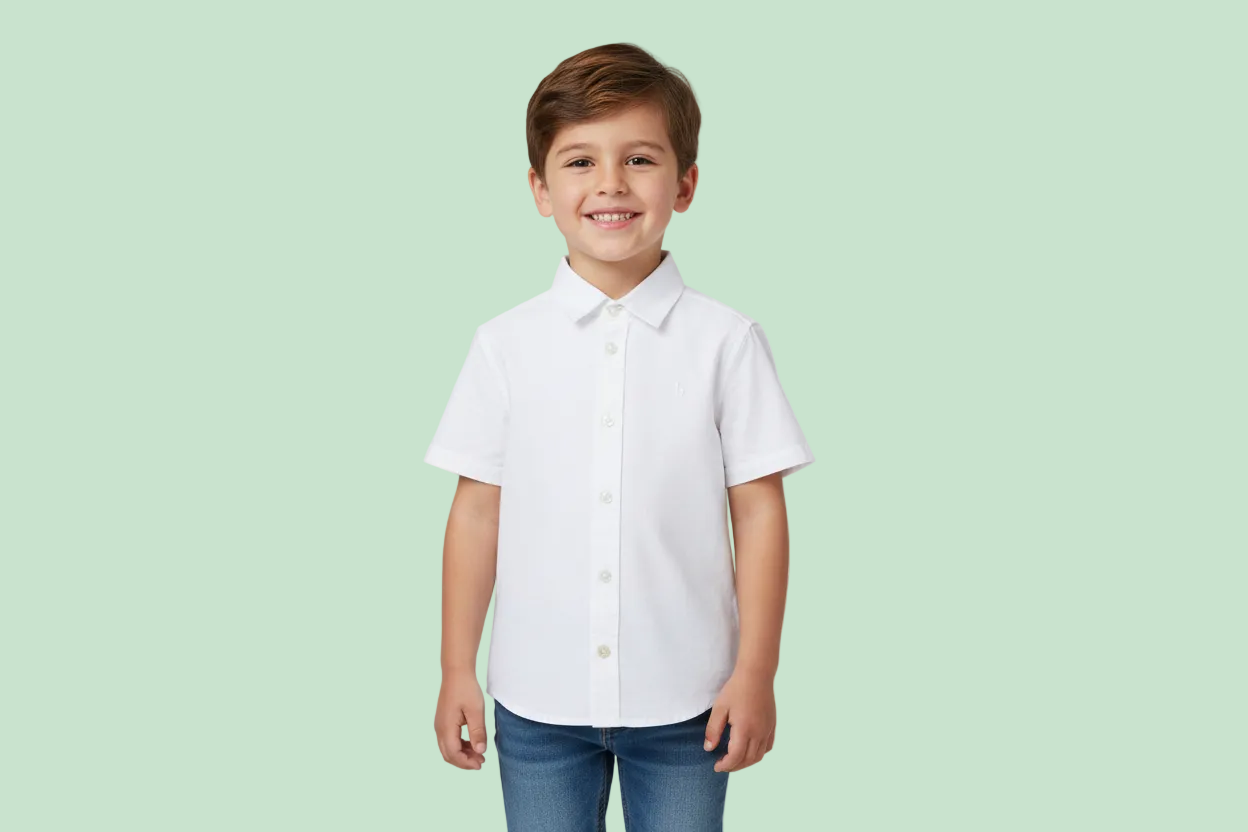 CAMICIA LINO MANICA CORTA PER RAGAZZO -BCI