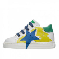 Scarpe Falcotto Salazar Painted Calf White-yellow-azure - Neonato