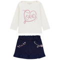 Set Ls T-shirt+knitdenim Skirt Guess - Neonata