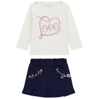 Set Ls T-shirt+knitdenim Skirt Guess - Neonata
