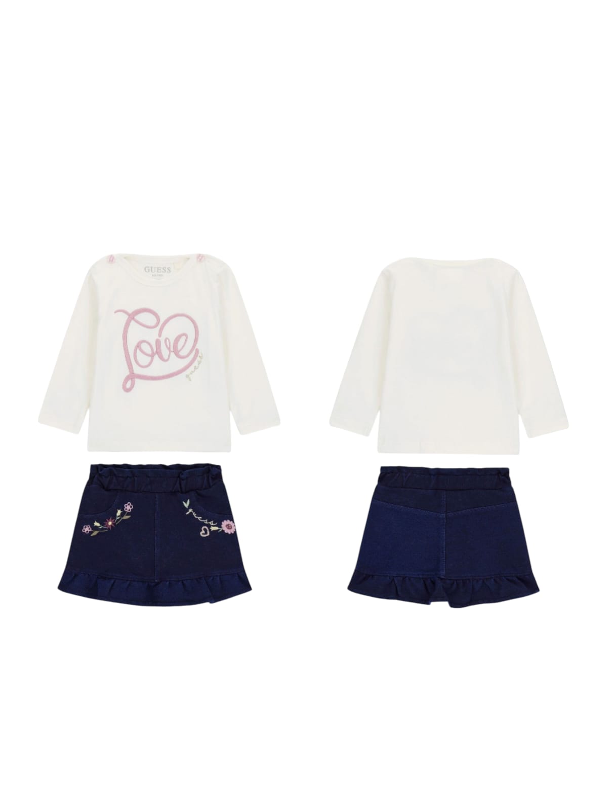 SET LS T-SHIRT+KNITDENIM SKIRT