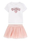 T-shirt Guess con Paillettes + Gonna a Rete - Neonata