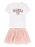 T-SHIRT GUESS CON PAILLETTES + GONNA A RETE