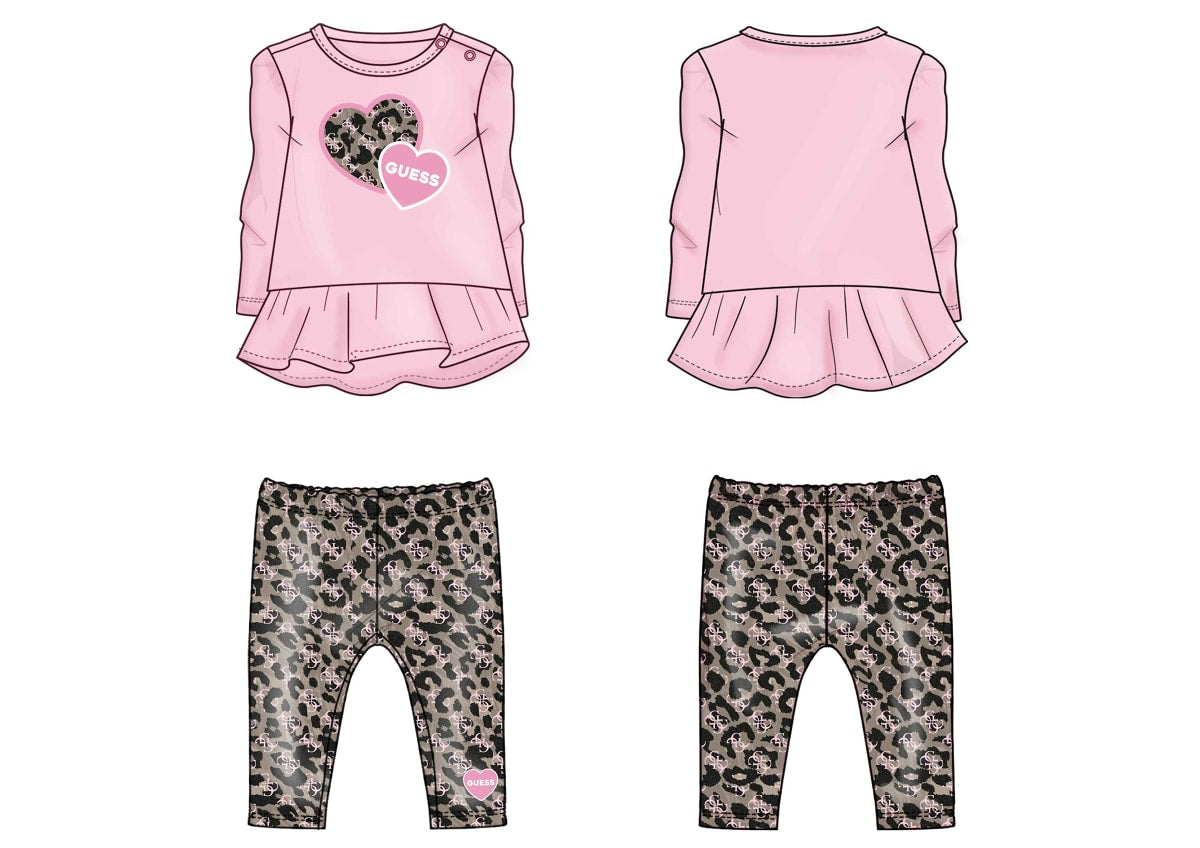 Completo Rosa Guess Neonata