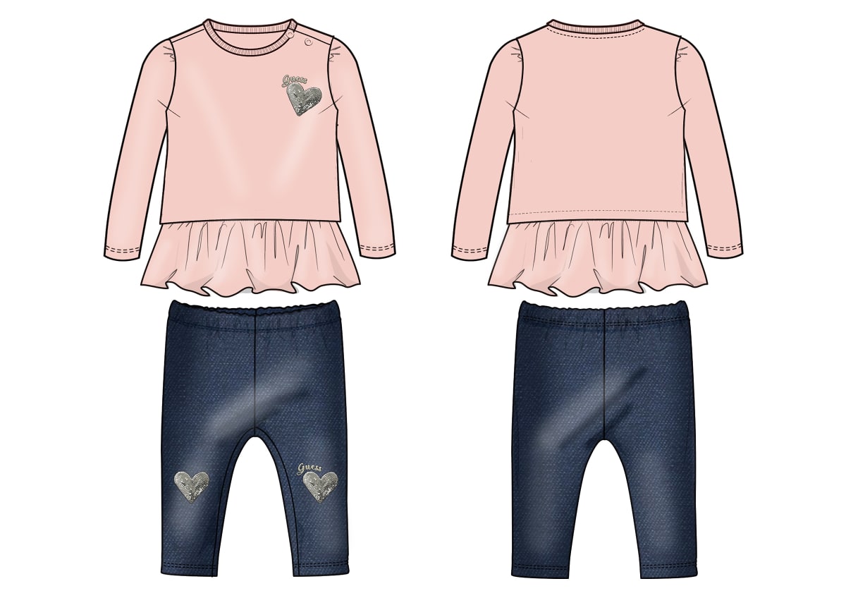 Completo Rosa Cipria Guess Neonata