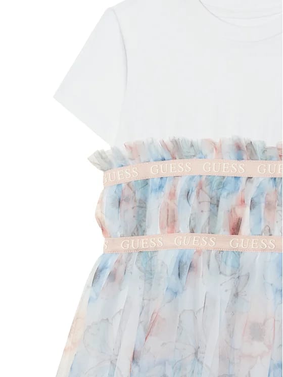 Abito da Cerimonia con Tulle Decorato con Farfalle Guess - Bambina