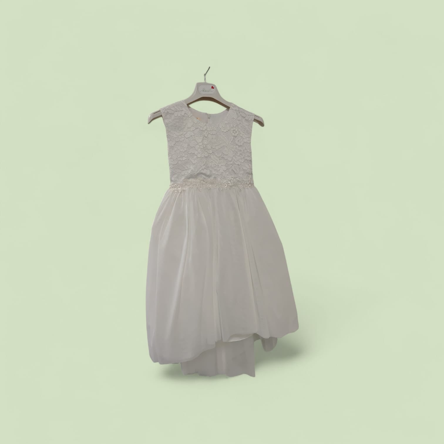 ABITO CERIMONIA CON TULLE E DECORAZIONI IN RILIEVO