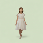 ABITO CERIMONIA IN PIZZO CON CINTURA IN VITA