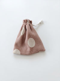 Cappello Neonata in Maglia Jacquard a Pois Pietra Lalalù